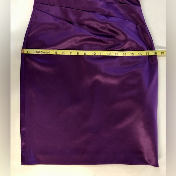 Eliza J Chain Strap Pleated Cocktail Dress Purple (8) - Picture 11 of 17